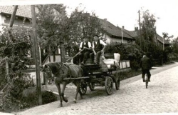 Kohlenlieferung mit Pferdefuhrwerk